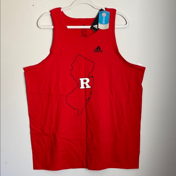 NWT Adidas Rutgers New Jersey Red Tank Top - Picture 2 of 6